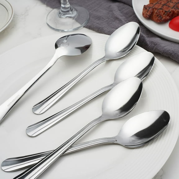 16 Pieces Tea Spoons, 6.1 inch Stainless Steel Teaspoons Set, Dessert Coffee Spoons, Small Spoons, Dishwasher Safe, Silver Spoons For Home, Restaurant