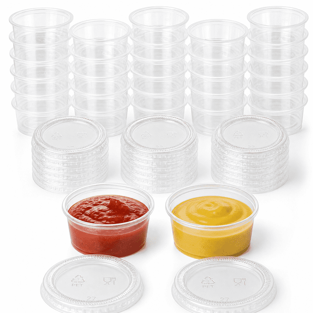 Koomade 2 oz Jello Shot Cups with Lids,Clear Disposable Plastic Portion ...