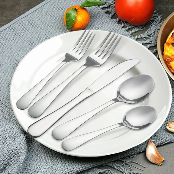 Koomade 20 Piece Silverware Set, Stainless Steel Flatware for 4, Includes Knives Forks Spoons, Mirror Polished & Dishwasher Safe, Silver