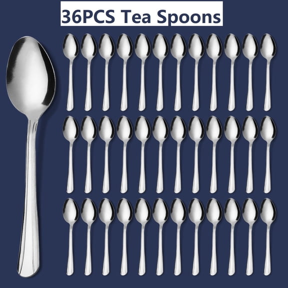 36 Pieces Tea Spoons, 6.1 inch Stainless Steel Teaspoons Set, Dessert Coffee Spoons, Small Spoons, Dishwasher Safe, Silver Spoons For Home, Restaurant