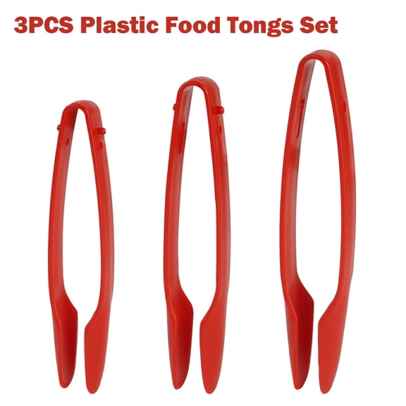 Koomade 3Pcs Kitchen Tongs, Plastic Serving Tongs for Cooking, Catering, Dinner Parties, Banquets, Buffets, Weddings