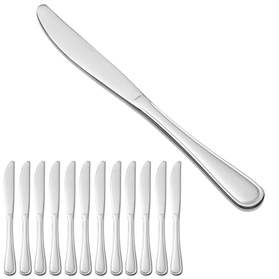 Koomade Dinner Knife Set 12 Pieces, 9.1in Stainless Steel Silverware Table Knife Set ,Dishwasher Safe