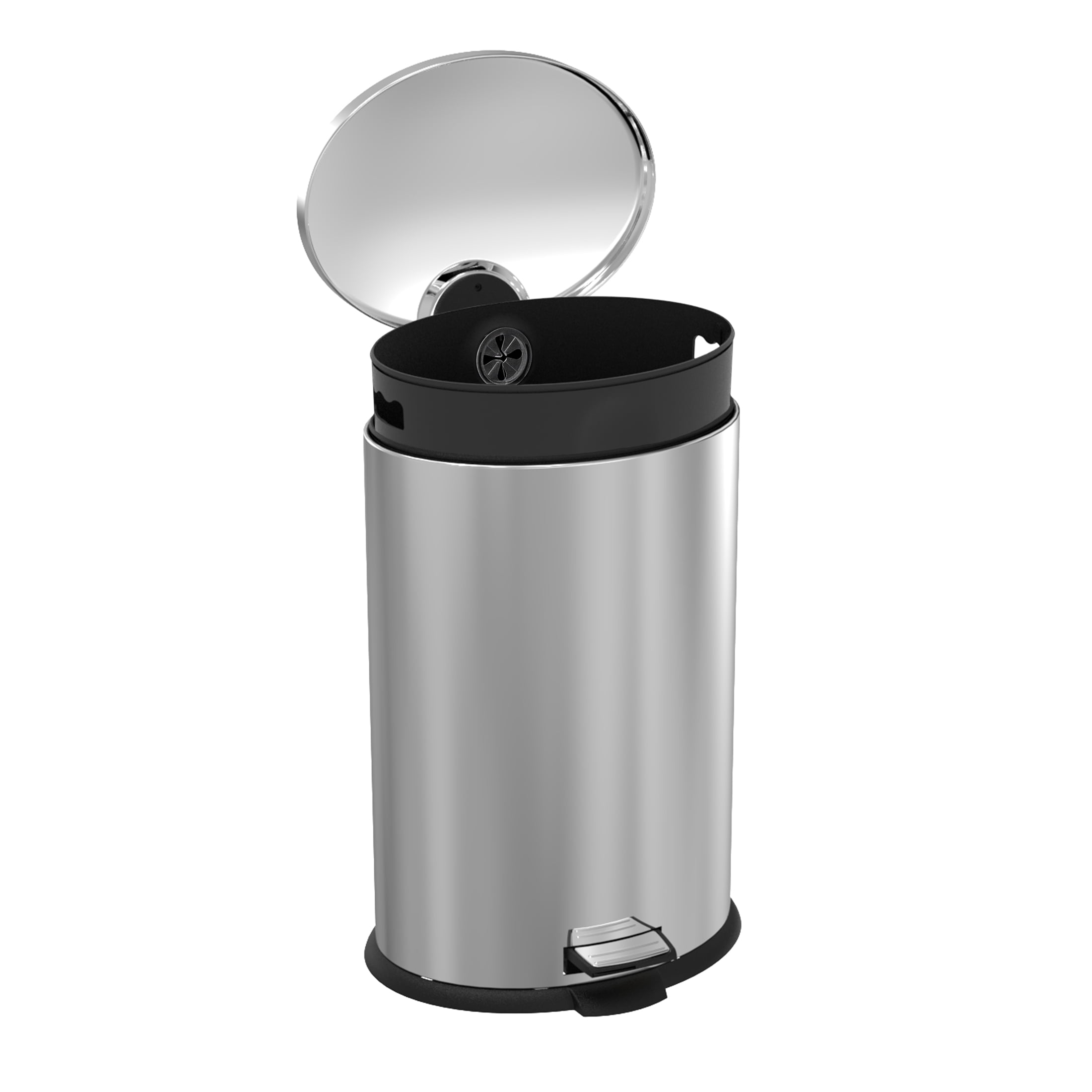 Koomade Kitchen Trash Can, 10.5 Gal Stainless Steel  Soft Close Step Garbage Bin with Lid, Silver