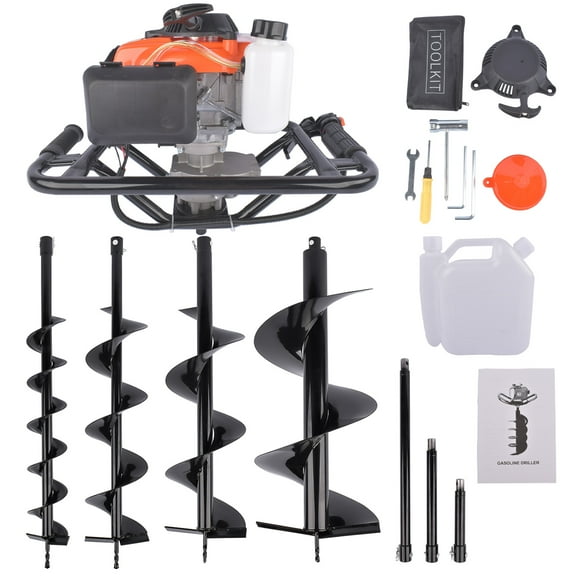 Koomaha 72CC Gas Powered Auger Post Hole Digger for Farmland Garden, Post Hole Digger