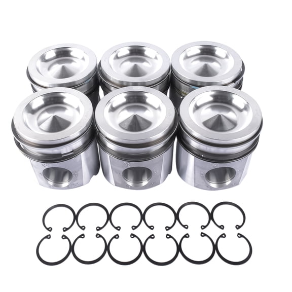 Koomaha For Dodge Ram 5.9L Cummins 24V 2004-2006 6Pcs Piston + Ring Set 3970192 3966678