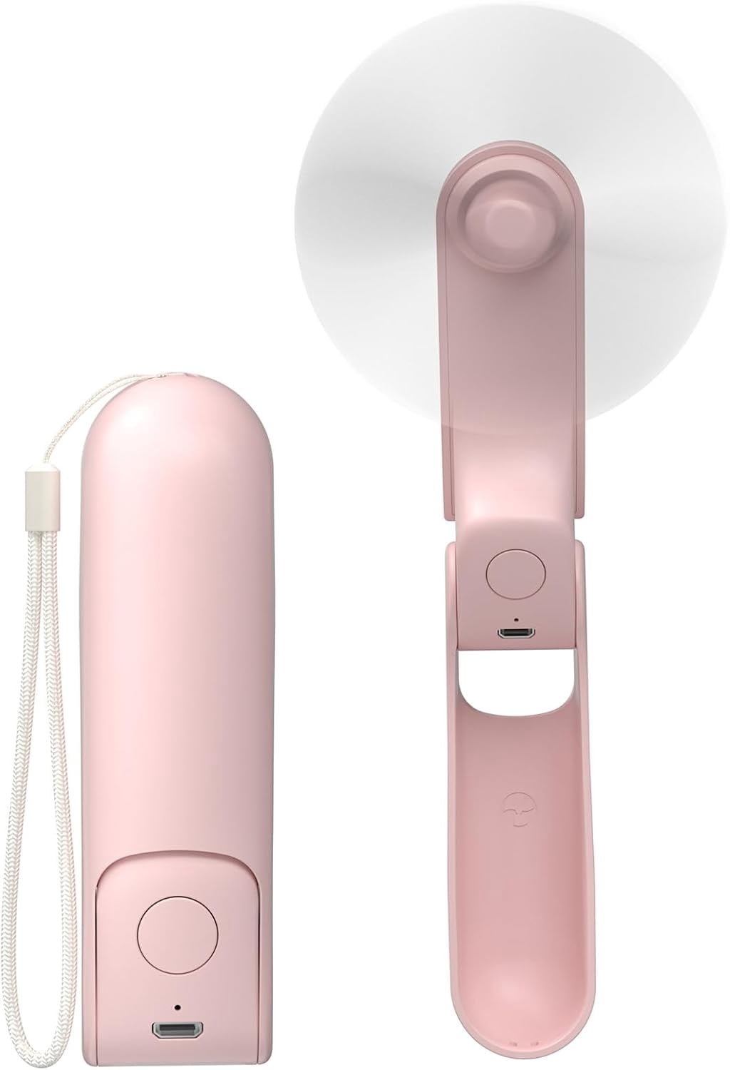 Koonie Portable Handheld Fan, Foldable Mini Hand Held Fan, Small Pocket Fan, Battery Operated Fan with 8 Working Hours for Women, Outdoor, Pink