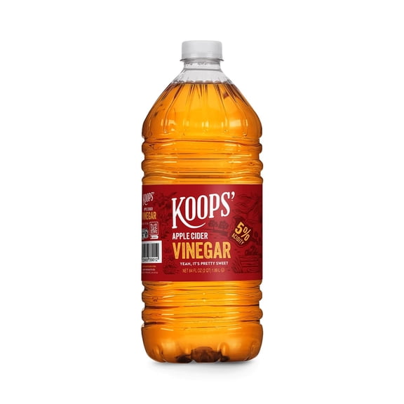 Koops Apple Cider Vinegar, 5% Acidity, Multi-Purpose Liquid Vinegar, 64 Fl Oz