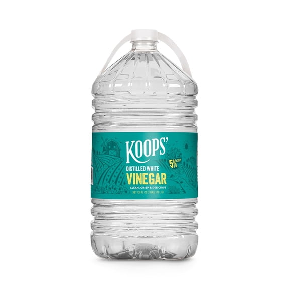 Koops Distilled White Vinegar, 5% Acidity, Multi-Purpose Household Cleaner, 128 Fl Oz