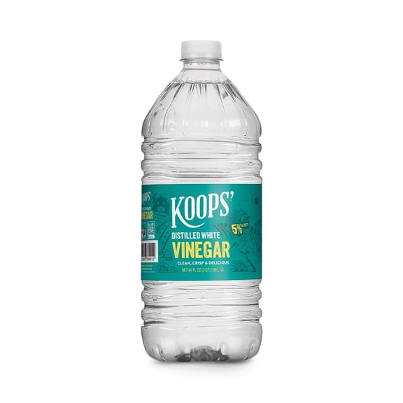 Koops Distilled White Vinegar, 5% Acidity, Multi-Purpose Household Cleaner, 64 Fl Oz