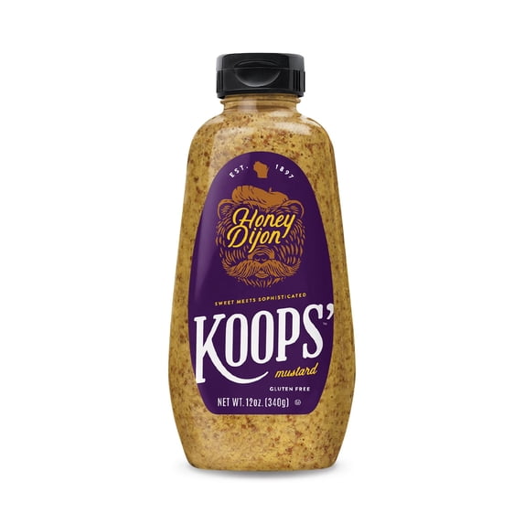 Koops' Mustard Gluten-Free, Kosher, Made in USA, From Quality Mustard Seeds, Creamy and Traditional Bavarian Recipe (12 Ounce , Honey Dijon)