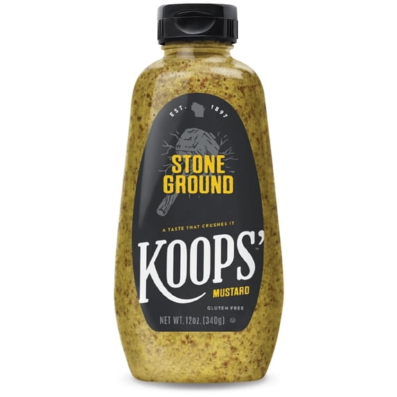 Koops' Mustard Gluten-Free, Kosher, Made in USA, From Quality Mustard Seeds, Creamy and Traditional Bavarian Recipe (12 Ounce , Stone Ground)
