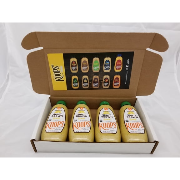 Koops' Organic Spicy Brown Mustard, 12 oz. Bottle, 4-Pack