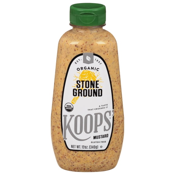 Koops Organic Stone Ground Mustard 12 oz (Pack of 12)
