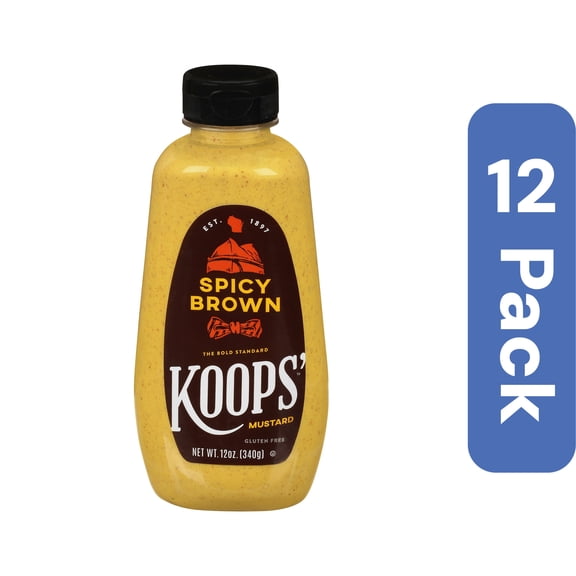 Koops Spicy Squeeze Mustard 12 oz (Pack of 12)