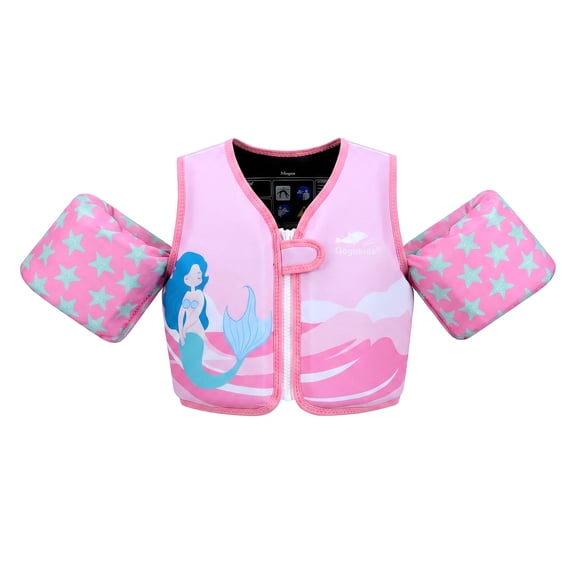 Koorium Swim Vest,Pool Floats Life Jacket for 33-66lbs,Flotation Swimming Water Wings with Arm Floaties Bands for Pool Beach Water Play