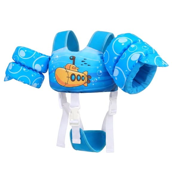 Koorium 2-in-1 Toddler Swim Vest Life Jacket for Kids,Pool Floaties Puddle Float Jumper 24-66lbs,Toddler Arm Floaties Swim Jacket Water Wings for kids Boys Girls