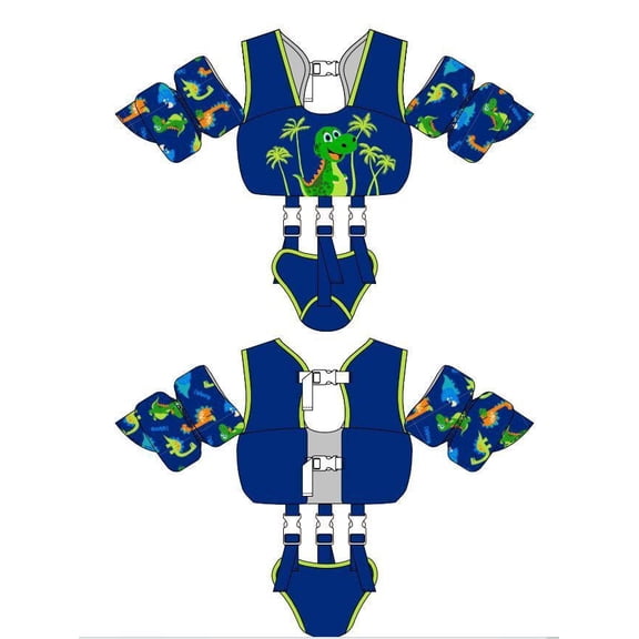 Koorium 2-in-1 Toddler Swim Vest Life Jacket for Kids,Pool Floaties Puddle Float Jumper 24-66lbs,Toddler Arm Floaties Swim Jacket Water Wings for kids Boys Girls