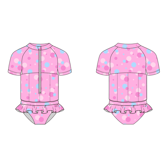 Koorium Toddler Floaties, One Piece Swimsuit with Bulit-in Floatation and Arm Wings for Boys and Girls