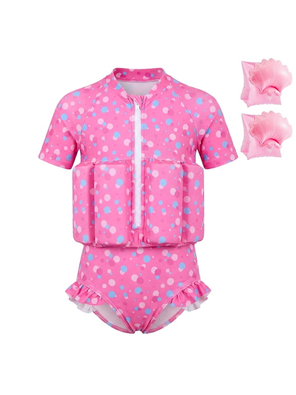 Toddler Floaties, One Piece Swimsuit with Bulit-in Floatation and Arm Wings for Boys and Girls