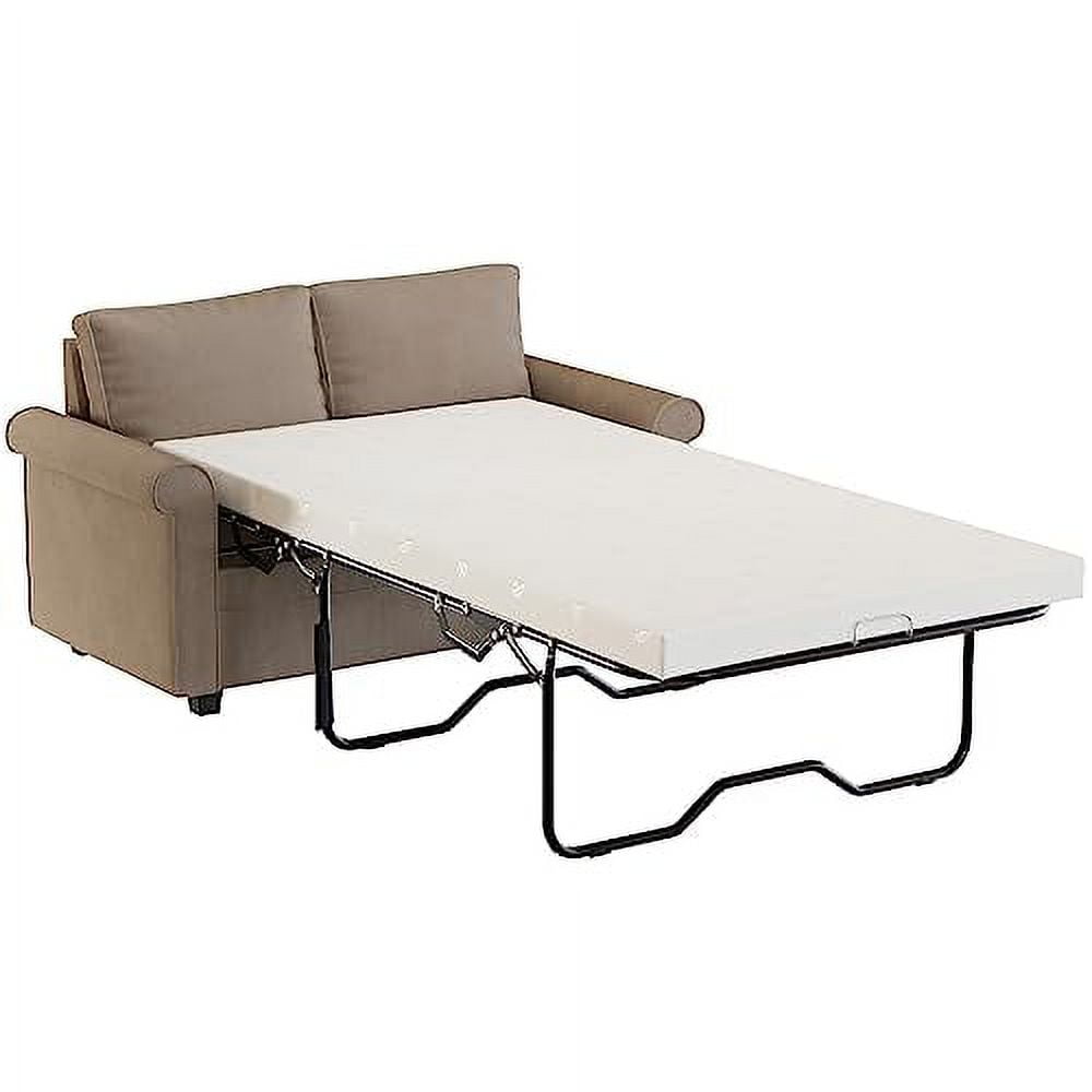 Koorlian Loveseat Sleeper Sofa Bed, Corduroy Pull Out Mattress Couch, 2