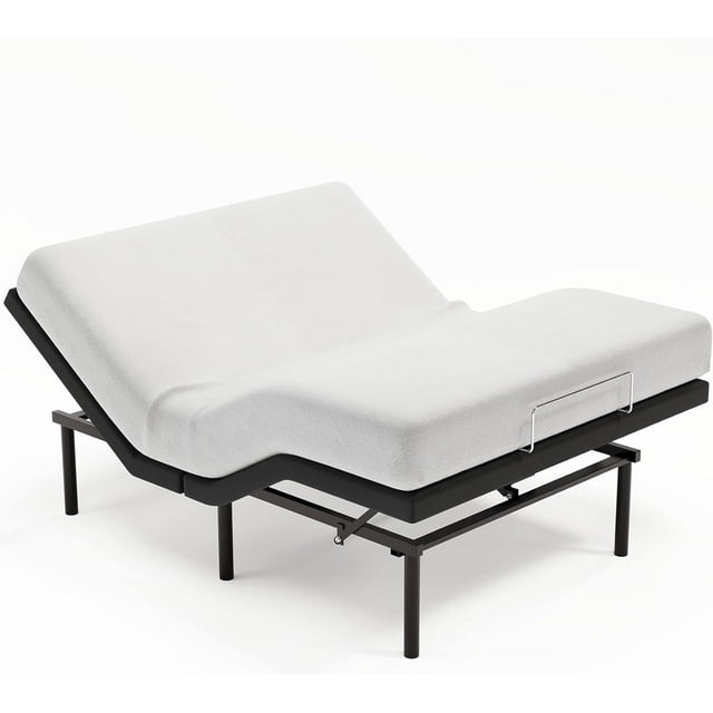 Koorlian Queen Adjustable Bed Frame with Remote, Home Adjustable Bed