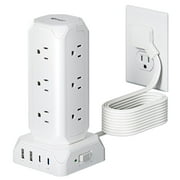Koosom 35W Power Strip Tower,15FT Long Extension Cord,16-Outlet USB C Surge Protector, 12 AC Outlet,2 USB C and 2 USB A Ports Charging Staion