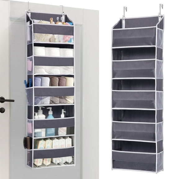 Koosom Over-the-Door-Organizer 5-Tier Hanging Organizer with Hooks, Dark Gray, 1 Pack
