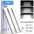 thumbnail image 1 of Koosom 96 LED Under Cabinet Lights, USB C Rechargeable Closet Counter Lighting Kit with Motion Sensor and Magnetic Strip, Battery Operated Wireless Stick up Light for Wardrobe, 3 Pack, 1 of 8