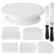 Kootek Cake Decorating Supplies Kit, Decorating Tools with Rotating Turntable Stand, Offset & Straight Spatulas, Icing Smoother, Scrapers