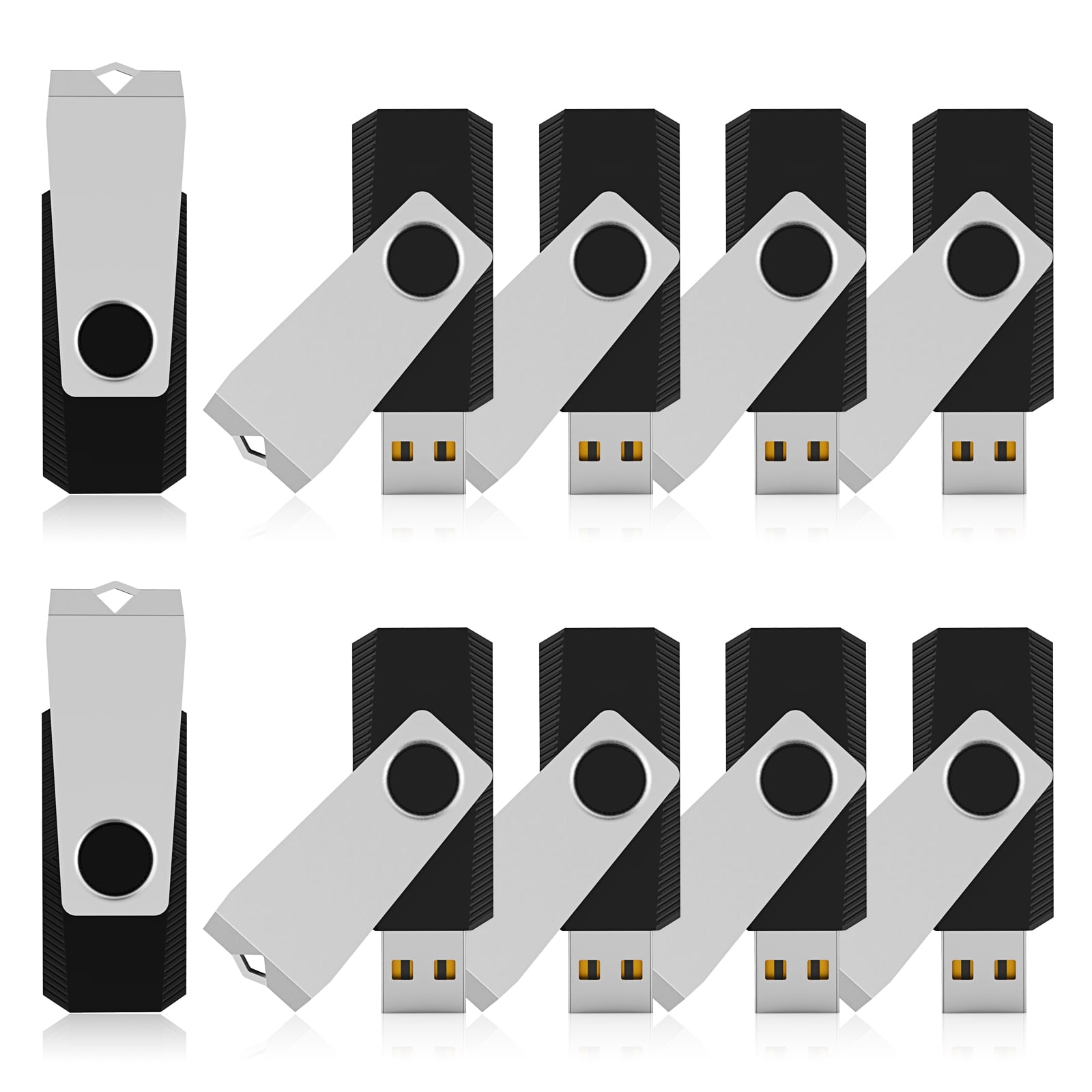 Kootion 8GB USB 2.0 Flash Drive Data Storage, Black, 10 Total Count, 10 Pack