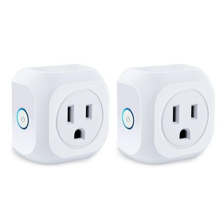 Kootion Smart Plug 2 Pack Wifi Enabled Mini Outlets Smart Socket, Compatible with Google Assistant, No Hub Required, Timing Outlet Remote Control your Devices from Anywhere