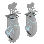 Koova Golf Bag Storage Rack for Two Bags - Wall Mount Garage Organizer for Clubs - Fits Any Size Cart or Stand Bag - Easy to Install - Includes 2 Full Size Golf Bag Racks