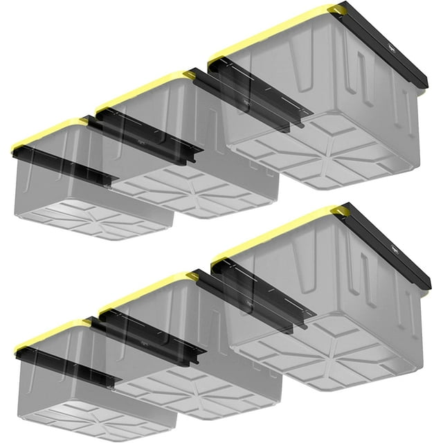 Koova Hanging Organization System Rail Overhead Bin Rack for 6 Bins Adjustable Garage