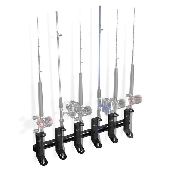 Koova Wall Mount Fishing Rod Holders & Reel Storage | Sturdy Fishing Pole Holders | Steel Rack Fishing Organizers and Storage | Fishing Pole Rack for Garage & Storage Sheds | Fishing Storage Organizer