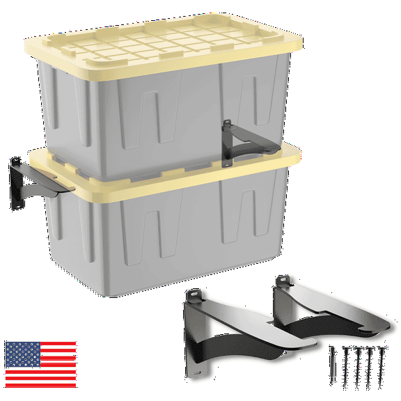 Koova Wall Mount Garage Tote Rack Storage System (2-Piece Set)