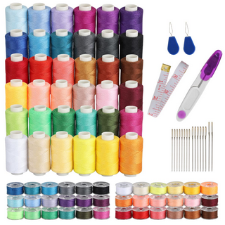 Casewin Sewing Thread Assortment Coil 30 Color 250 Yards Each Polyester  Thread Sewing Kit All Purpose Polyester Thread for Hand and Machine Sewing