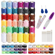 Koovon 5oo Yards Per Polyester Thread Spools with Needle, Threader, Scissors and Ruler, Prewound Bobbin with Case for Hand & Sewing Machine,36 Colors