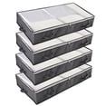 thumbnail image 1 of Koovon Under Bed Storage Bags with Zips, 90L Underbed Storage Containers, Foldable Clothes Storage Organizers for Duvets, Comforters, Bedding, Blankets, Quilts, 4 Pack Gray, 1 of 7