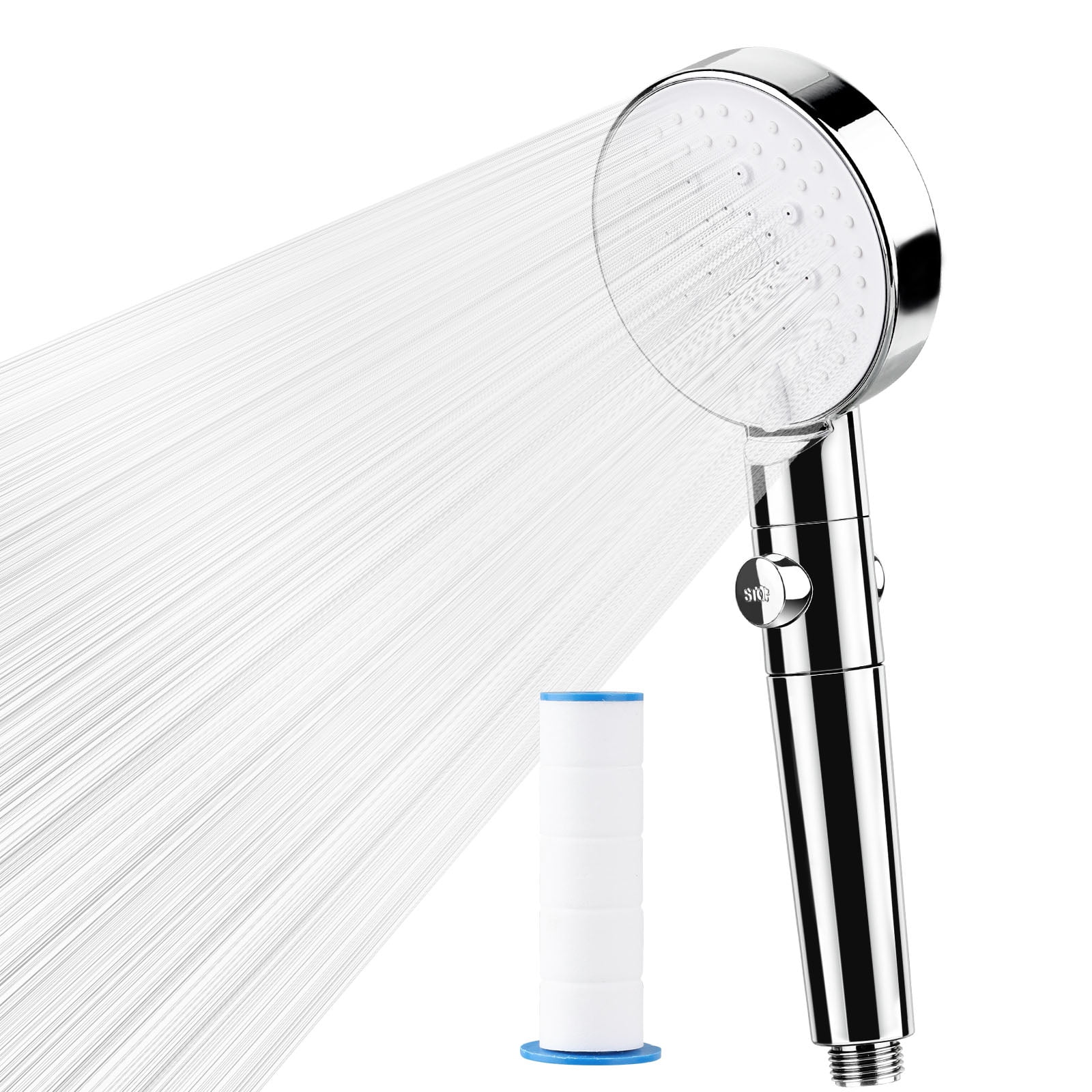Koovon High Pressure Shower Head, 5Settings Handheld Showerhead with
