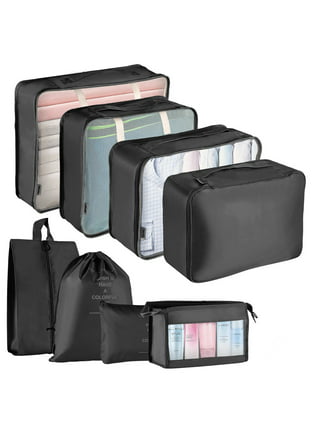 DIMJ Packing Cubes for Travel, 9 Pcs Travel Cubes Set Foldable Suitcase  Organizer Lightweight Luggage Storage Bag