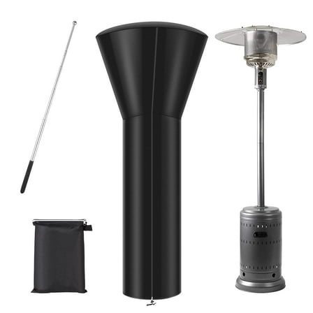 Koovon Patio Heater Cover, Heavy Duty Waterproof Outdoor Garden Black, 89” H x 33” D x19” B