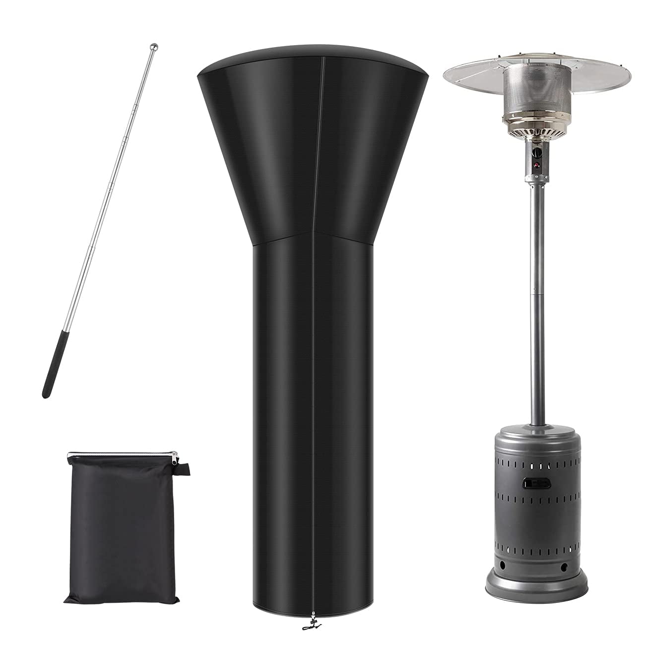 Heavy Duty Waterproof UV Resistant Polyester Patio Glass Tube Patio Heater Cover,Black Heavy Duty Waterproof UV Resistant Polyester Patio Glass Tube Patio Heater Cover,Black