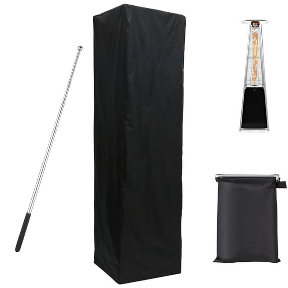 Koovon Patio Heater Cover Waterproof Windproof UV-Resistant for Outdoor Garden 87"H x 24"L x 21"W Black