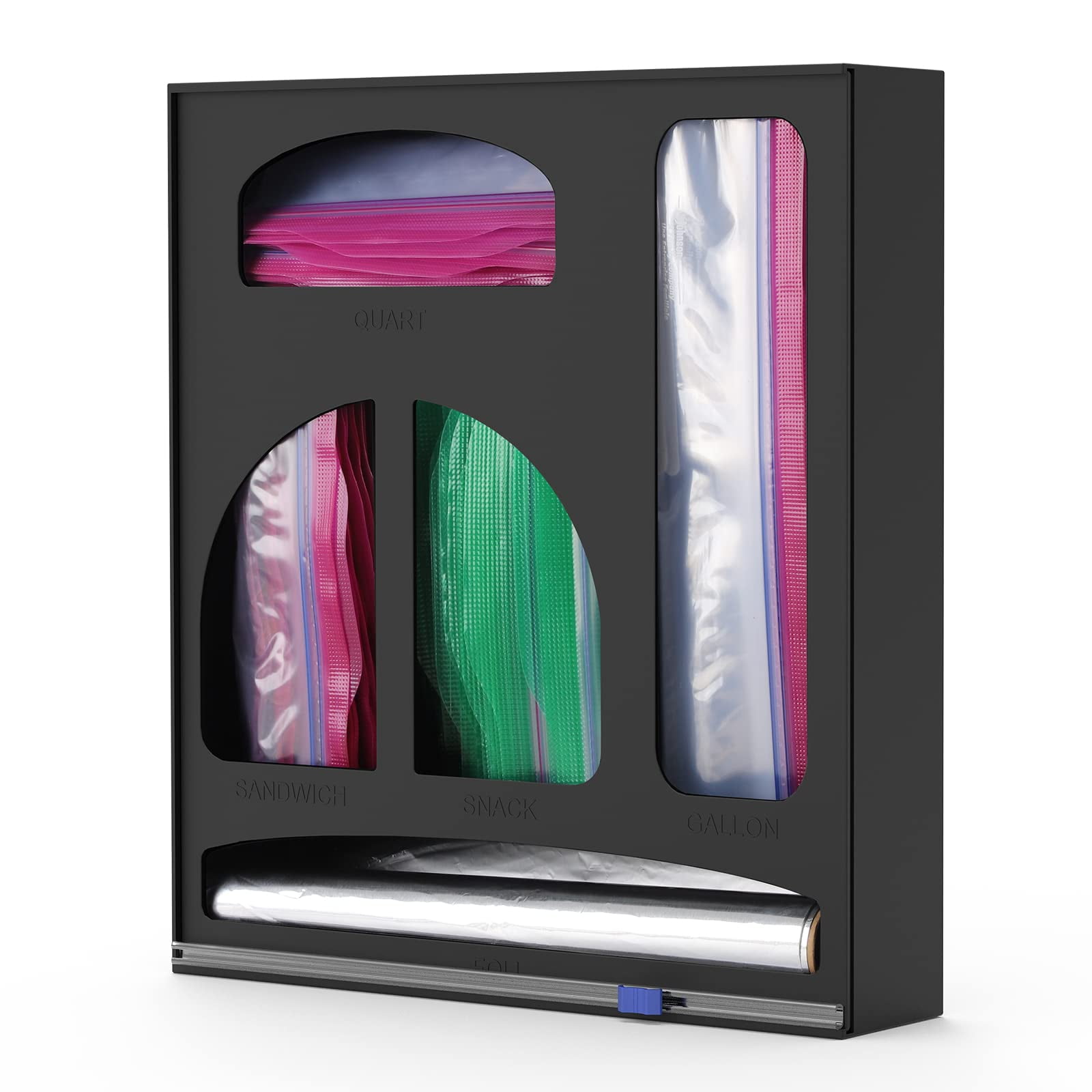 Koovon Ziplock Bag Storage Organizer, 5 Separate Baggie Organizer with