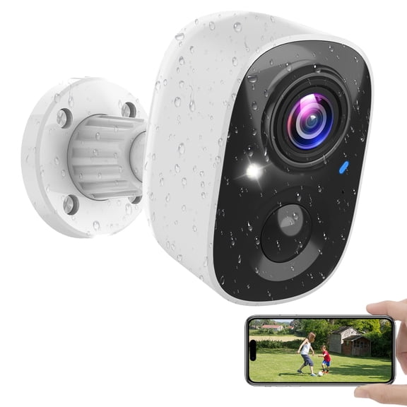 Kooway Electric and electronic video surveillance installation, 2K Outdoor Wireless Battery Powered Camera with Color Night Vision, IP66