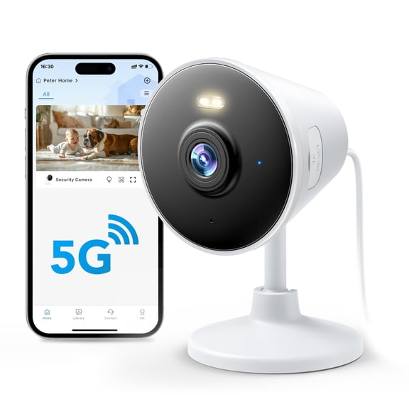 Kooway Wireless Surveillance Camera, Dual-Band 2.4G & 5G WiFi & Bluetooth, 2-Way Audio, IR Night Vision with White Light, AI Human Detection