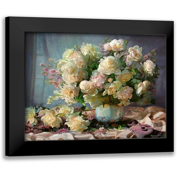 Kopania, Zbigniew 14x12 Black Modern Framed Museum Art Print Titled - Baroque Peonies