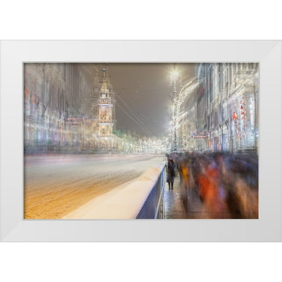 Kopcev, Igor 14x11 White Modern Wood Framed Museum Art Print Titled - Time Goes Its Own Way..