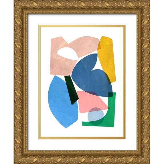Kopcik, Emily 25x32 Gold Ornate Wood Framed with Double Matting Museum Art Print Titled - Collage of Color
