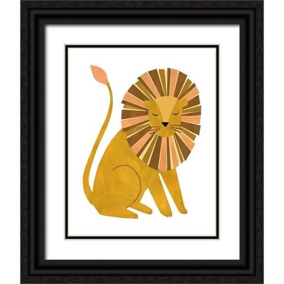 Kopcik, Emily 26x32 Black Ornate Wood Framed with Double Matting Museum Art Print Titled - Lion